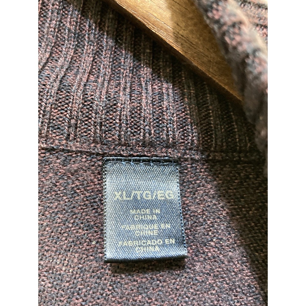 Dockers Mens Quarter Zip Sweater XL Brown Black Heather Long‎ Sleeve Preppy - Picture 6 of 13